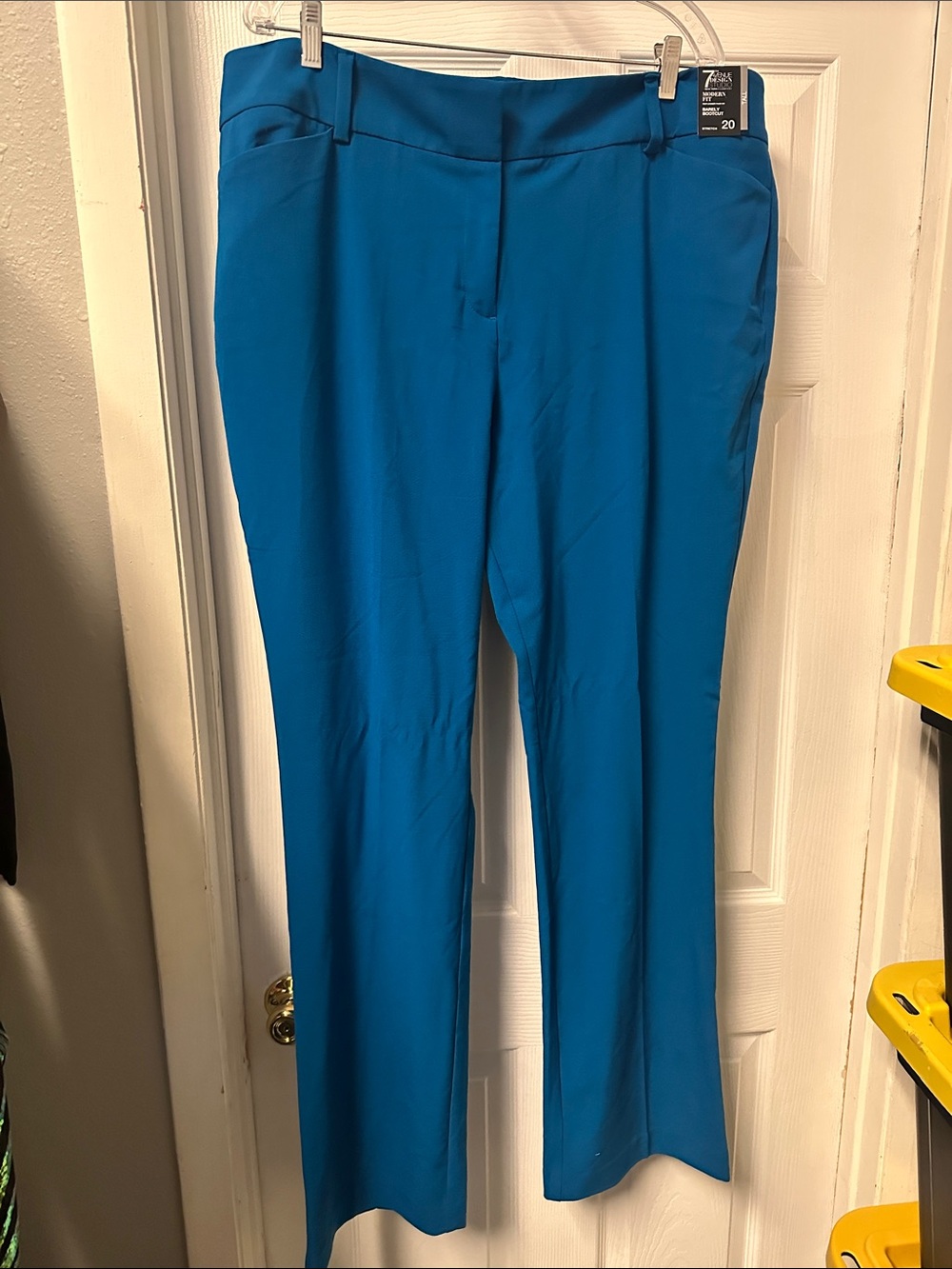 New York & Company Teal Straight Leg Dress Pants